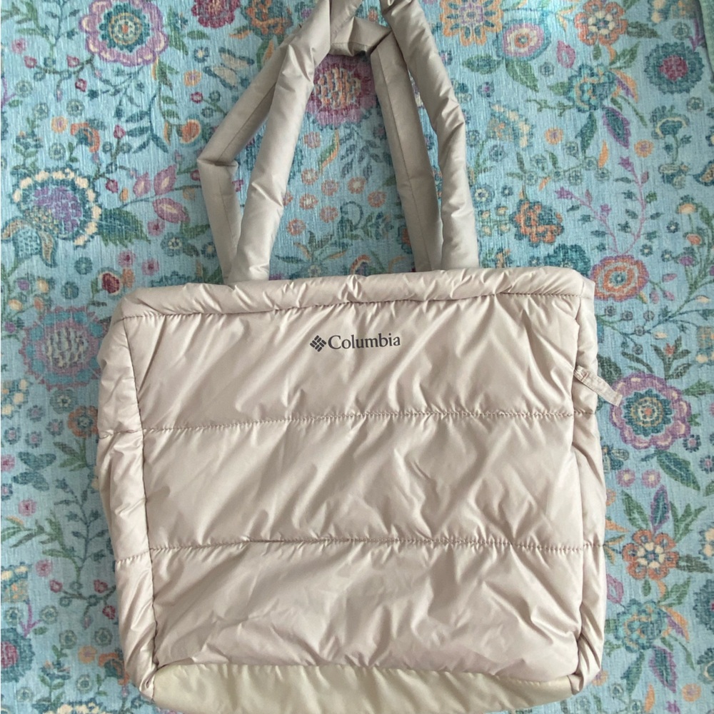 Columbia Beige Quilted Tote Bag